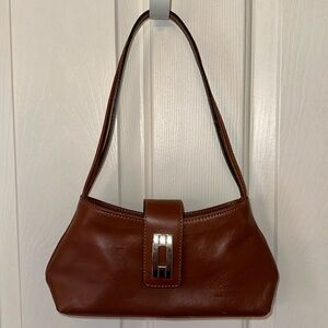 T. Giorgio Italian Leather Handbag in Chestnut Brown